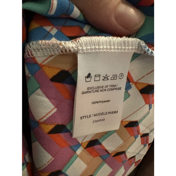 Cartise Womens Colourful Sleeveless Cube Pattern Blouse Size US 6 - Picture 5 of 6